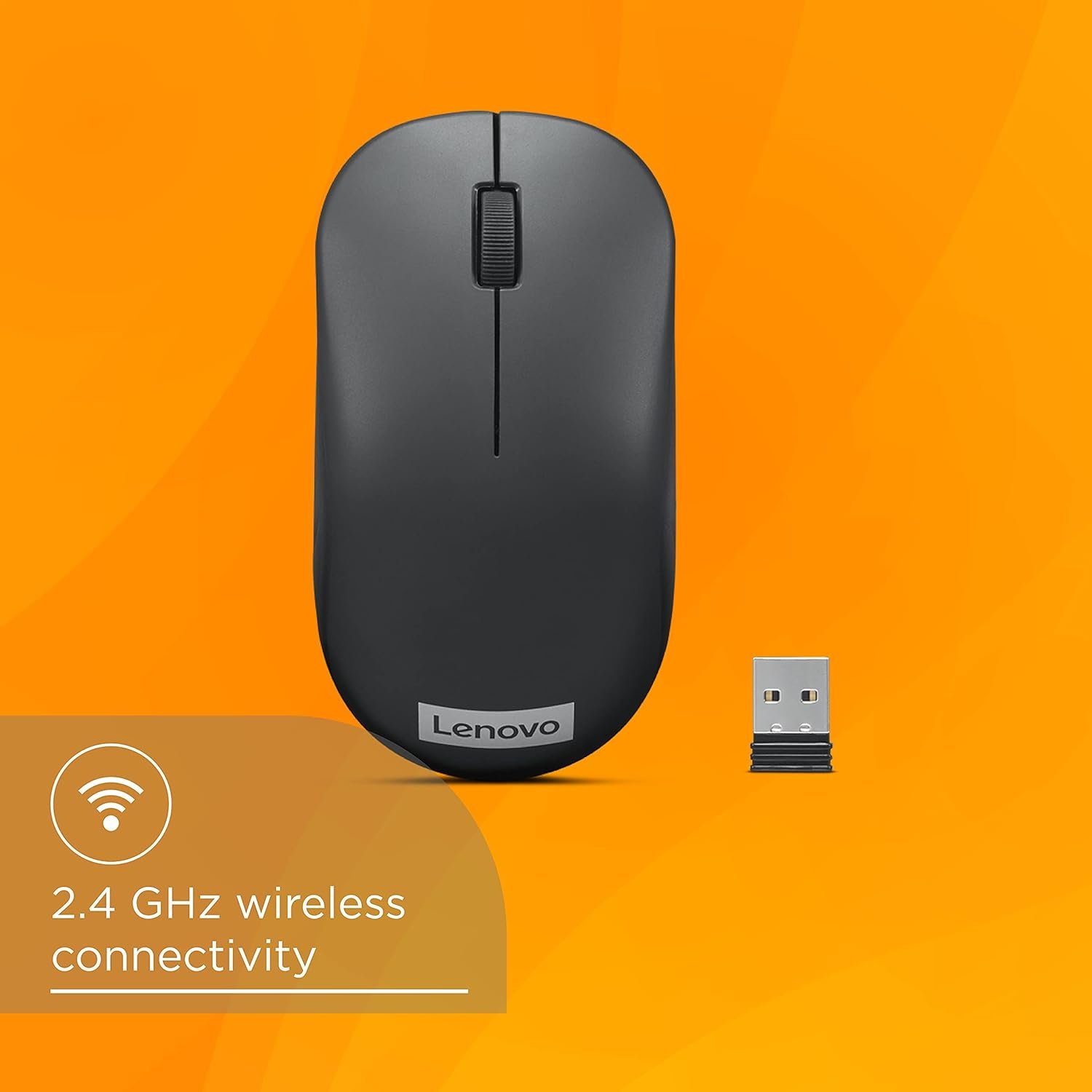 Lenovo 130 Wireless Compact Mouse, 1K DPI Optical sensor, 2.4GHz Wireless NanoUSB, 10m range, 3button(left,right,scroll) upto 3M left/right clicks, 10 month battery, Ambidextrous, Ergonomic GY51C12380 - Image 2