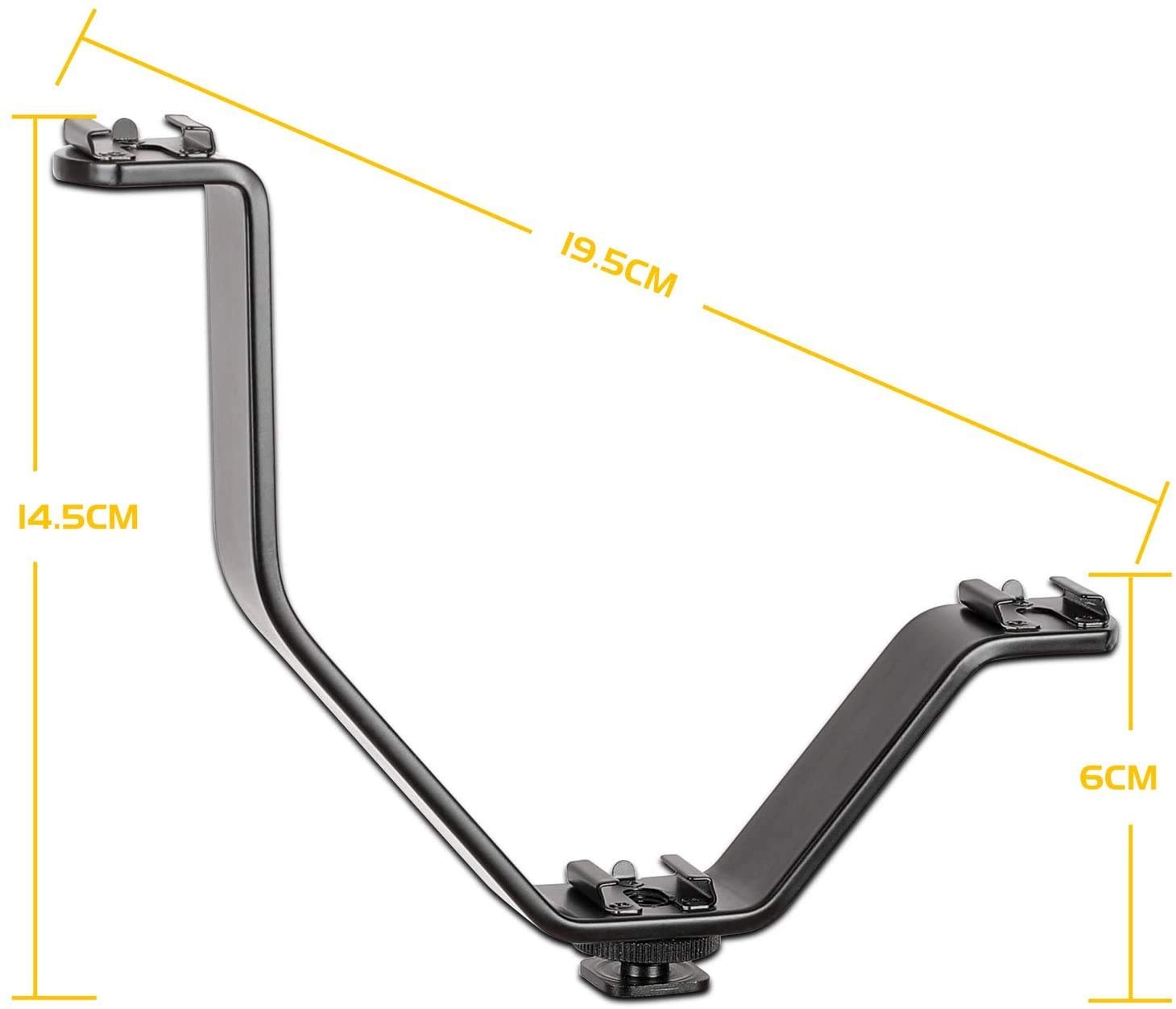 SHOPEE V-Shape Triple Universal Tri hot Shoe Adapter Bracket, Camera Photography Accessories, Can be Used for Flash, Microphone, Camera, LED Video Light - Image 3