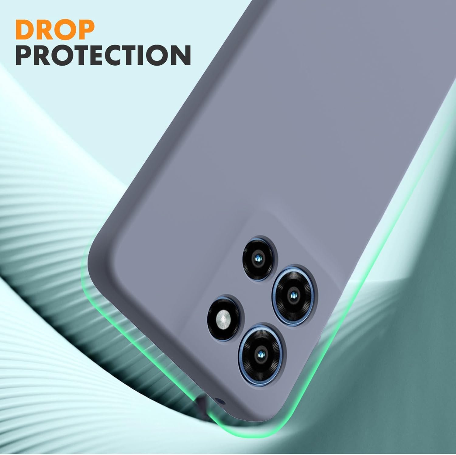 DIZORO Microfiber Candy Case for Motorola Moto Edge 60 Fusion 5G / Edge 60 5G Smooth Touch Cushion Liquid Soft Silicone Gel Phone Cases Non-Slip Full Body Protective Back Cover Lavender Grey - Image 5