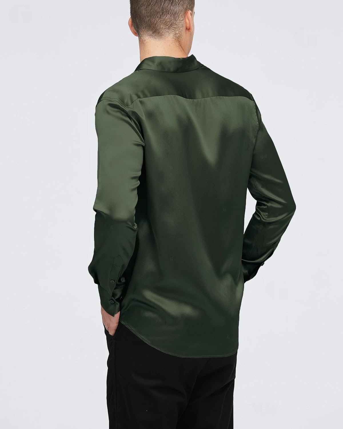 GRADUAL Satin Mens Dress Shirts Long Sleeve Formal Casual Business Shirts for Men Suit Shirt Button Down Regular Fit Party Wedding Stylish Shirt for Men - Image 6