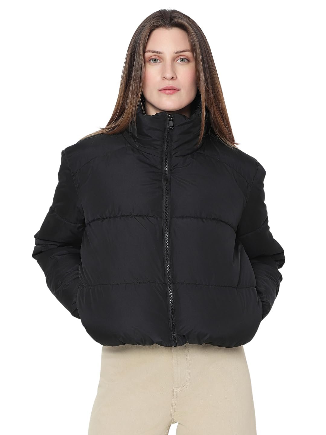 VERO MODA Polyester Women's Standard Length A-Line Coat