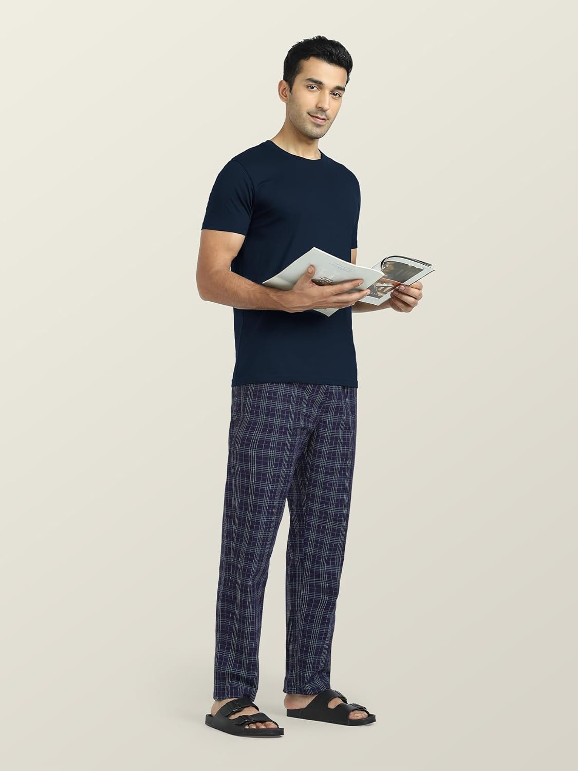 XYXX Men's Checkmate Combed Cotton Regular Fit Pyjama - Image 3
