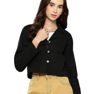 Aarika Womens Casual Wear Blue Colour Solid Denim Jacket