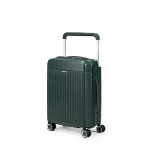 THE ASSEMBLY Polycarbonate Spinner Hard-Sided Cabin Luggage – 20 inches | Premium Wide Handle Trolley Bag with in-Built TSA Lock & Noise Free Wheels, Green