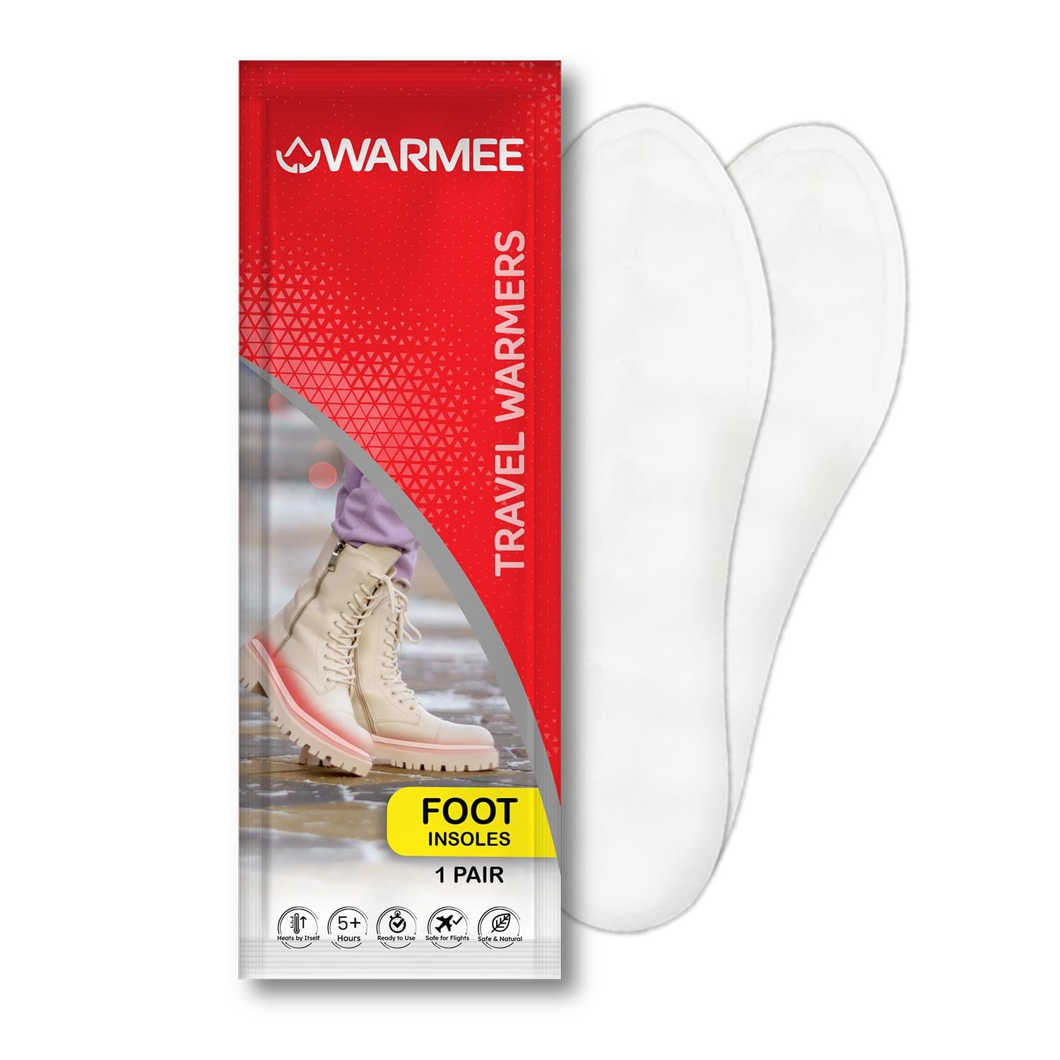 WARMEE Foot Warmers (Pack of 3 Pairs) Insole Type Activated by air|| 5+ Hours of Real Heat|| Travel Warmers for Children and Adults for Winter Holidays, Outdoor Activities, Camping, Trekking ||