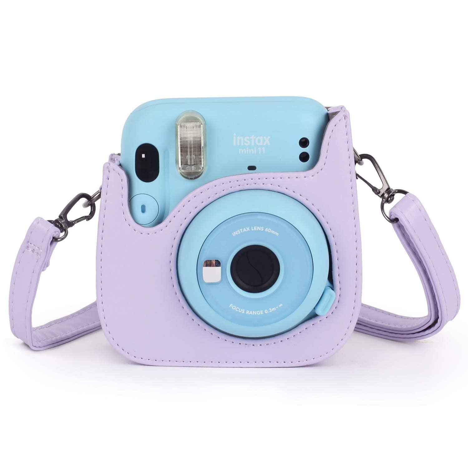 TEKTONIC Lilac Purple Instant Camera Case for Fujifilm Mini 11 & MIni 12 | PU Leather Protective Bag with Pocket & Adjustable Shoulder Strap - Image 4