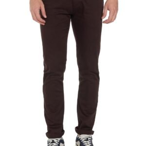 Peter England Men’s Super Slim Fit Stretchable Cotton Satin Casual Trousers | Office Sleek & Trendy Look