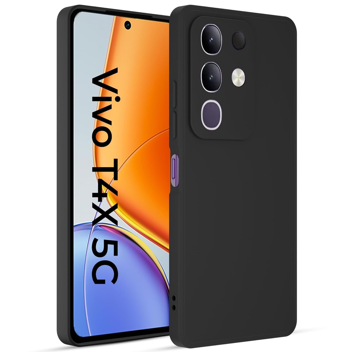 A rtistque Back Cover Case for Vivo T4x 5G / iQoo Z10x 5G with Camera Protection | Shockproof TPU | Stylish Protective Design | Slim Fit | Ultra Matte | Vivo T4x 5G / iQoo Z10x Back Cover - Black