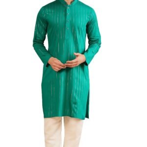 Amazon Brand – Tavasya Men’s Rayon Blend Striped Regular Kurta