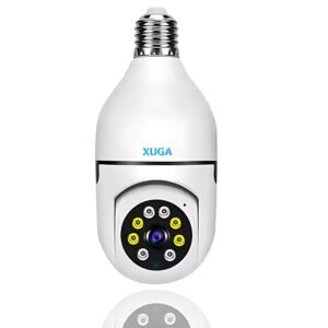 XUGA 5MP Pan Tilt 360° View Full HD CCTV AI Smart Security Bulb Camera | Motion Tracking | 2-Way Audio | Color Night Vision | WiFi Camera for Home | Up to 256GB SD Card Support | X05H