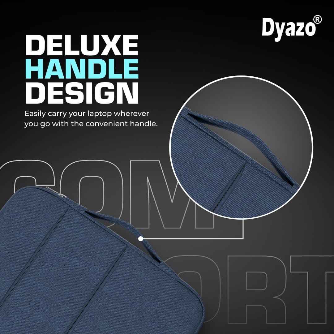 Dyazo Office Protective Laptop Sleeve | Laptop Case Cover With Handle for All 15 Inch To 15 .6" (39.6 cm) Laptops, Notebooks (Blue) - Image 3