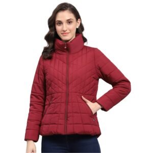 Monte Carlo Womens Solid High Neck Full Sleeve Jacket (224067520)