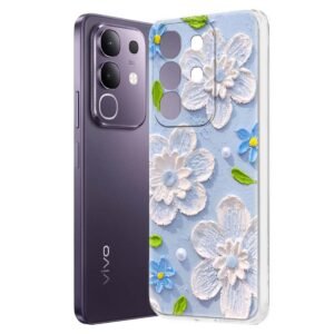 Fashionury Back Cover for Vivo T4x 5G Designer, Printed,Transparent,Flexible, Silicon -D3165
