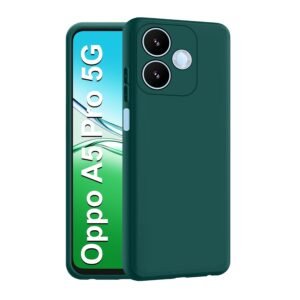 CEDO Oppo A5 Pro (5G) Back Cover | Camera Bump Protection & Inner Velvet Fabric Lining | Ultra Slim Matte Soft Rubberised Case Cover (Green)