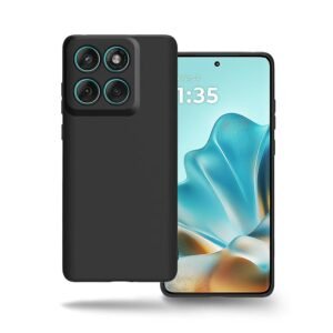 Amazon Brand – Solimo Protection Matte Finished Back Cover Case for Motorola Moto Edge 60 Stylus 5G | Rubberized TPU | Slim Thin Soft Flexible Touch Shockproof – Matte Black