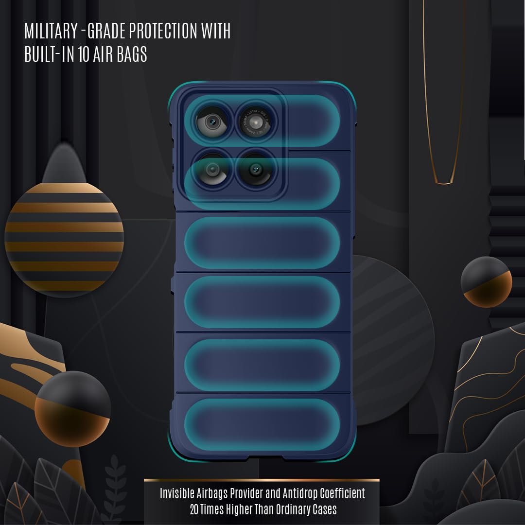 Liquid Silicon Back Cover Case for Motorola Moto Edge 60 Fusion 5G Shockproof Military Grade Protection with Shockproof 10X Bumpers Micro-Fibre Cloth On Inner Side - Blue - Image 3