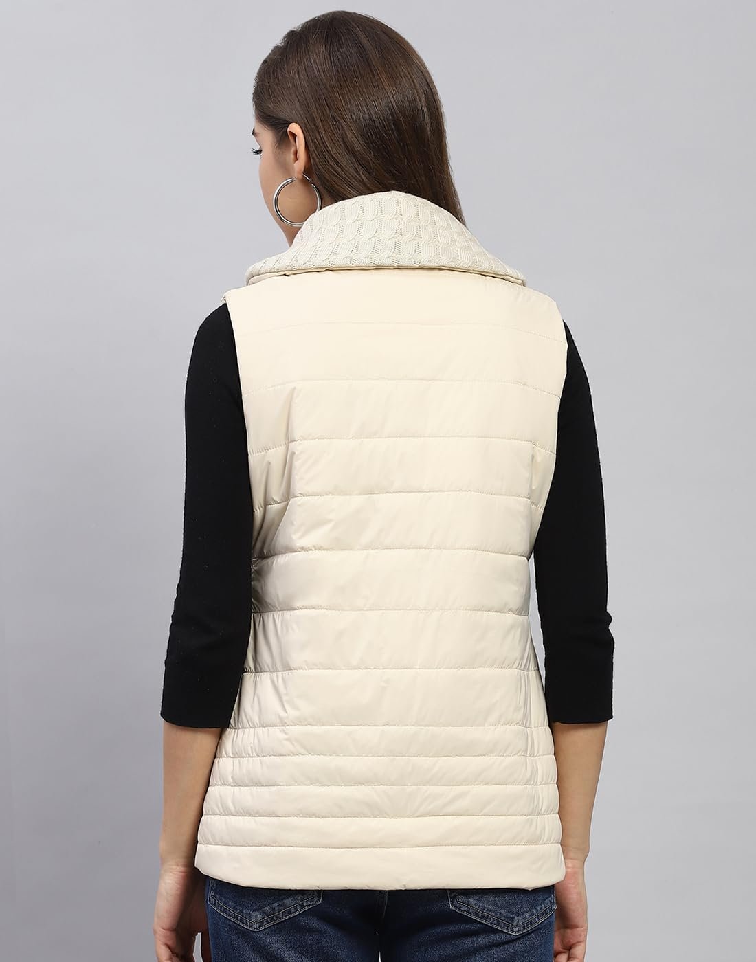 Monte Carlo Womens Solid Brown Collar Sleeveless Jacket - Image 5