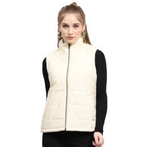 Monte Carlo Womens Solid Mock Neck Sleeveless Jacket (224067407)