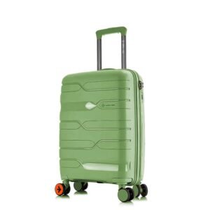 Nasher Miles Polypropylene 360 Degree Paris Hard-Sided Cabin Luggage 20 inch | 55cm | 8 Wheels Small Trolley Bag for Travel | Suitcase (Avocado Green)