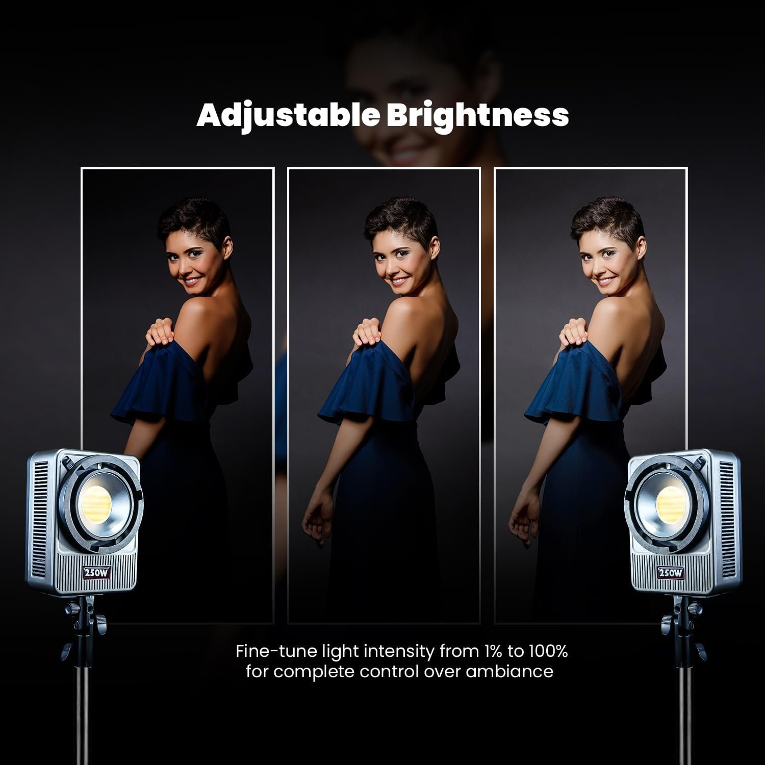 HIFFIN HF-250PRO Wonder Series 250W LED Studio Light | 17,800lm High Brightness | CRI 95+ | CCT 2700K-6500K | Bowens Mount | App Control | Professional Lighting Videography & Studio Setups - Image 4