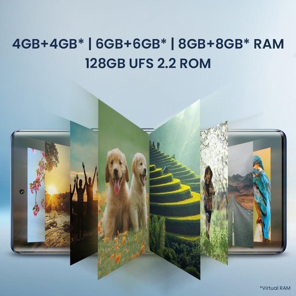 Lava Bold 5G (Sapphire Blue, 8GB RAM, 128GB Storage) | 3D Curved FHD+ AMOLED Display | Mediatek Dimensity 6300 Processor | IP64 Water Resistance | 64MP Rear Sensor | Supports All Indian 5G Bands - Image 6