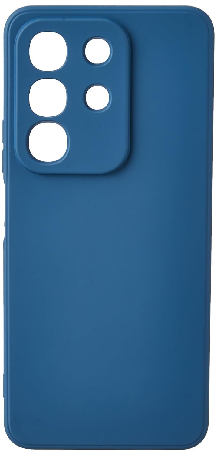 Kapa Matte Protective Lens Flexible Back Cover for Iqoo Z10x 5G / Vivo T4x 5G | Slim Silicone with Soft Lining Shockproof Full Body Bumper Case (Blue)