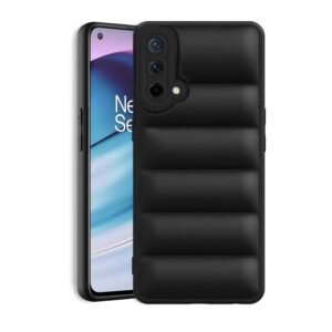Plus Puffer Case Camera Protection Soft Back Cover for OnePlus Nord CE 5G – Black