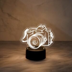 Gift Me Bazar 3D Illusion Camera Nightlight for Home & Office Desk Table Decoration | Gift for Photographer | Birthday Gift for Friends Warm White Light