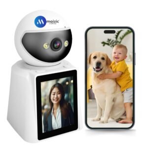 Maizic Smarthome 3 MP Wireless Wi-Fi, Night Vision Smart Video Doorbell Smart Security with Two Way Audio Video Call Alert Function & Remote Viewing, Easy Installation (S-srihome-Video Calling-cam)