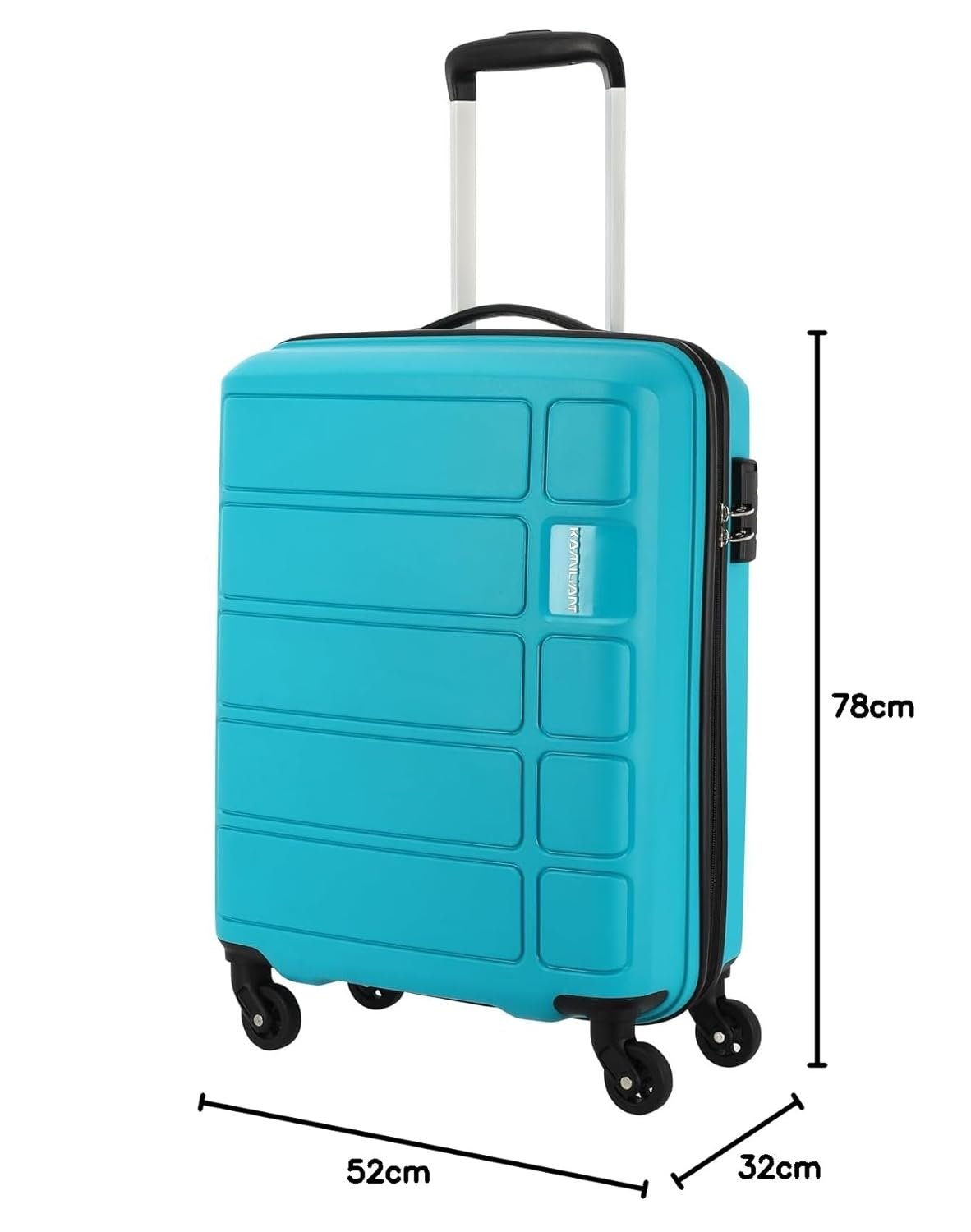 Kamiliant by American Tourister Harrier 3-Piece Luggage Set - 56, 68 & 78 cm Polypropylene Hard-Sided Spinner Suitcases with 4 Wheels (Coral Blue) - Image 8