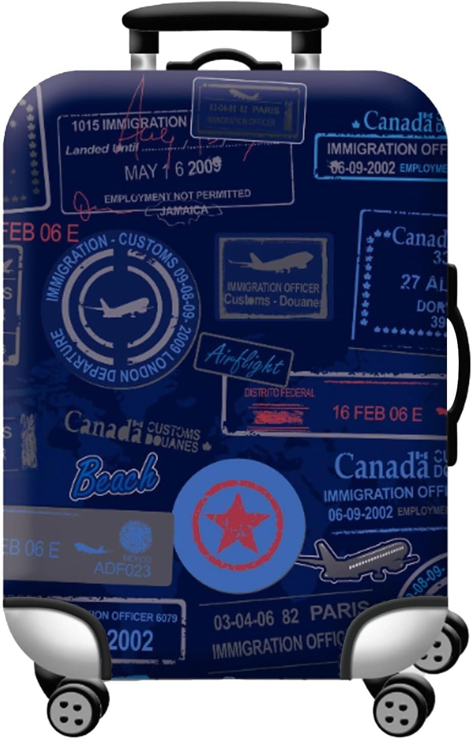 Handcuffs Luggage Cover Trolley Travel Covers, Washable Dust Proof Anti-Scratch Suitcase Protector (Blue, S (18"-22")) - Image 9