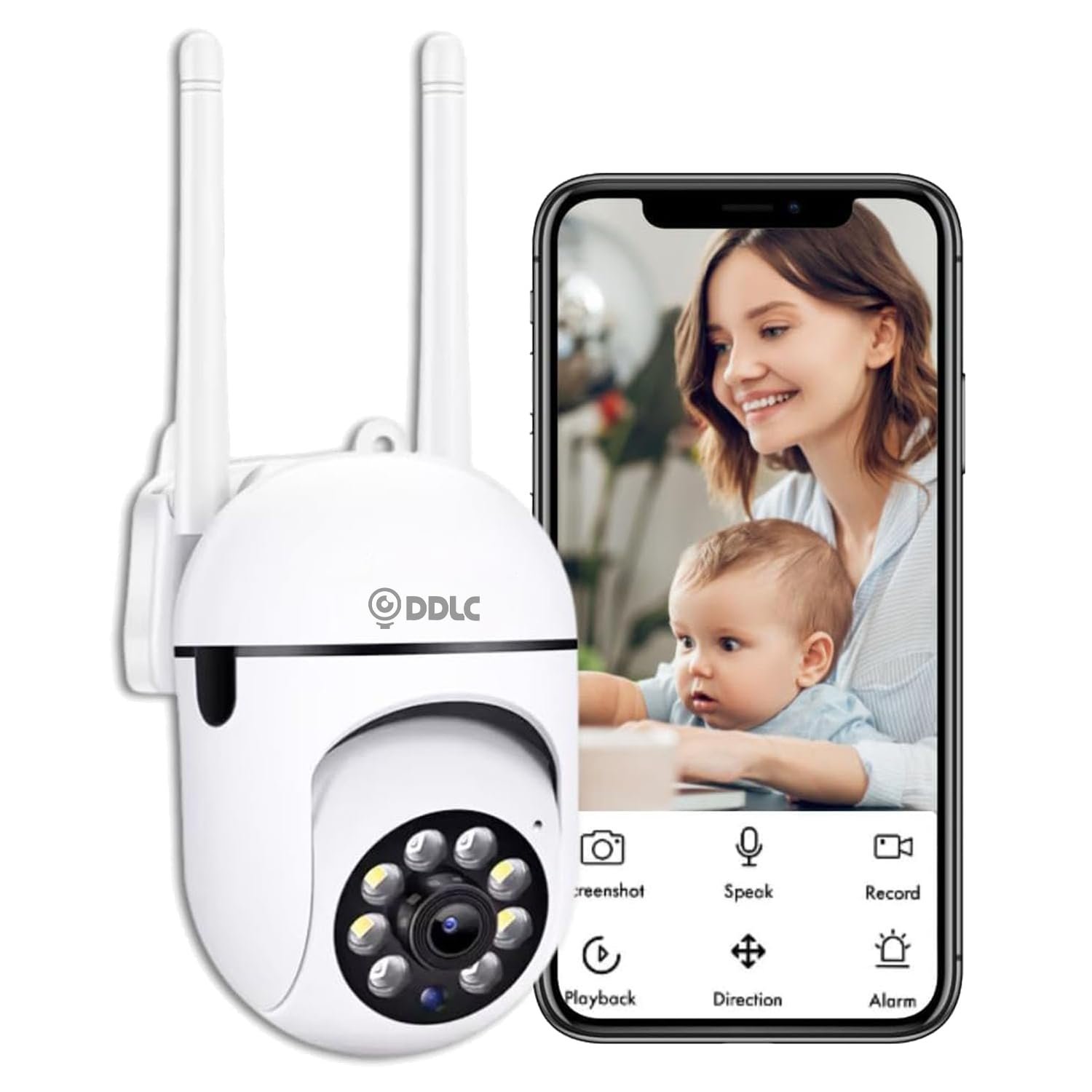 DDLC Indoor Camera Wireless, Security Camera WiFi & 2.4ghz, 1080p Security Cameras Wireless Outdoor/Indoor Full Color Day and Night, Motion Detection, Dome Surveillance Cameras 360° View (Mini ptz)