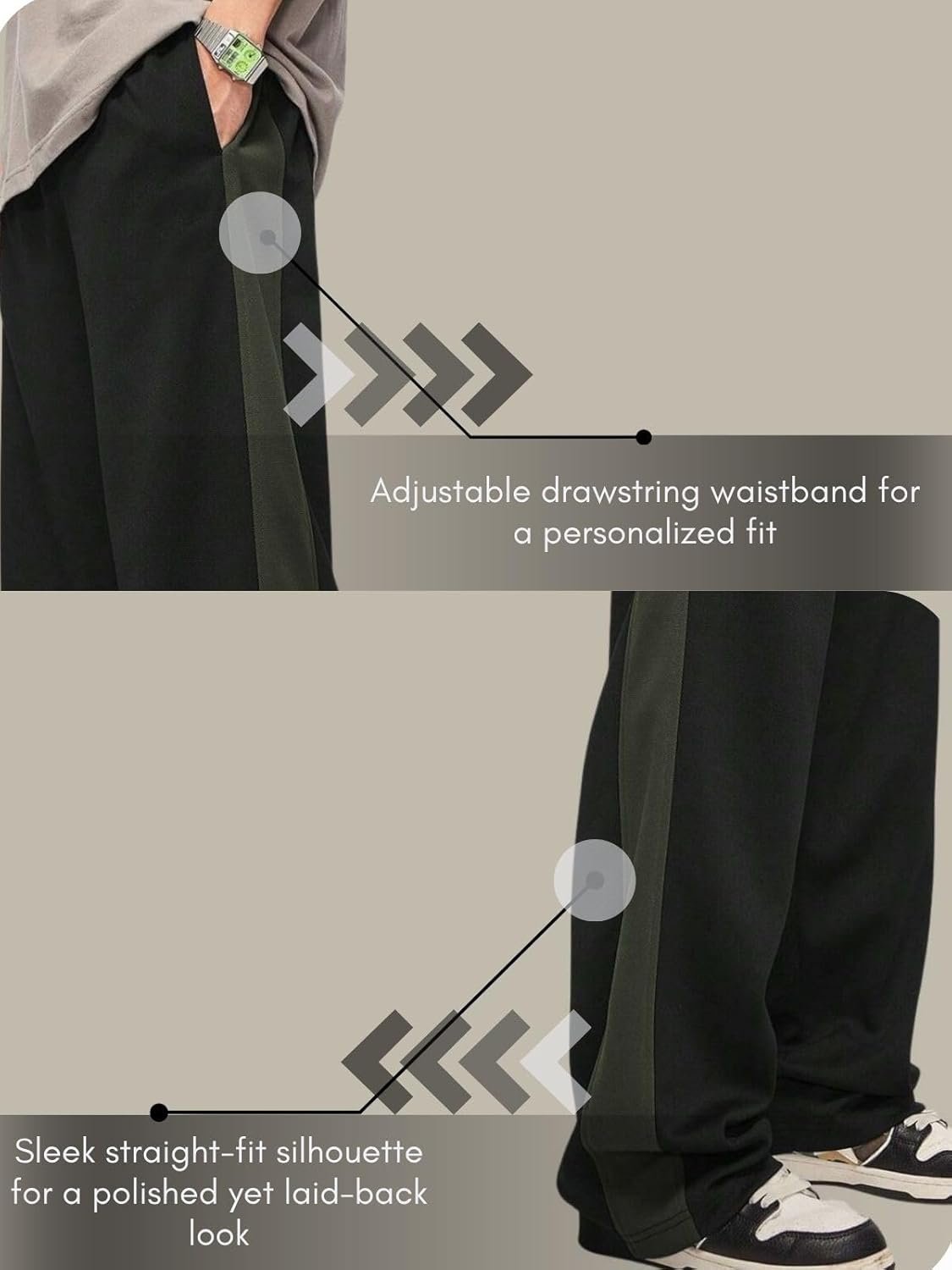 GRECIILOOKS Men's Loose Mid Rise Casual Trousers Pants | Regular | Sports Stylish Treck Pant | Sweatpants (Available in Plus Size and Combo Pack of 2) - Image 5