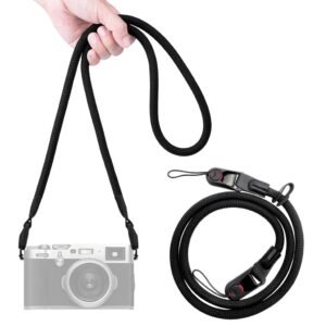 ZORBES® Camera Strap, Camera Nylon Sling Rope Belt 110cm Braided Crossbody Strap Compatible with DSLR or Mirrorless Cameras, Quick-Release Round Rope Design for Reliable Photography Support