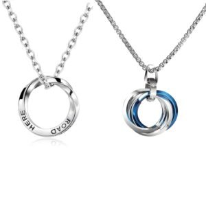 squishy Silver Chain for Man, Stylish Locket for Men with Three-Ring Design, Minimalist Necklace for Men, Fashion Jewelry Gift for Special Occasions