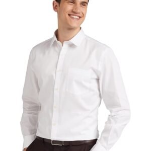 Amazon Brand – Symbol Men’s Solid Cotton Slim Fit Formal Shirt | Plain | Full Sleeve