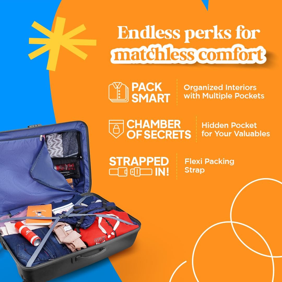 American Tourister Large Ivy 2.0-8 Wheel, 79 CM Hard PP Check-in Suitcase for Travel/Trolley Bag for Travel/Travel Bag with Combination Lock & Smooth Sliding Double Wheel - Black - Image 4