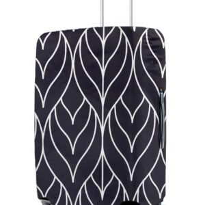 Cortina Abstract Design Travel Suitcase Eco-Friendly Cover | Small | Fits 18-22 Inch Luggage | Polyester-Spandex | 55cm (20 inches) | Luggage Protectors | Anti Scratch/Dust | Pack of 1 | Black 1