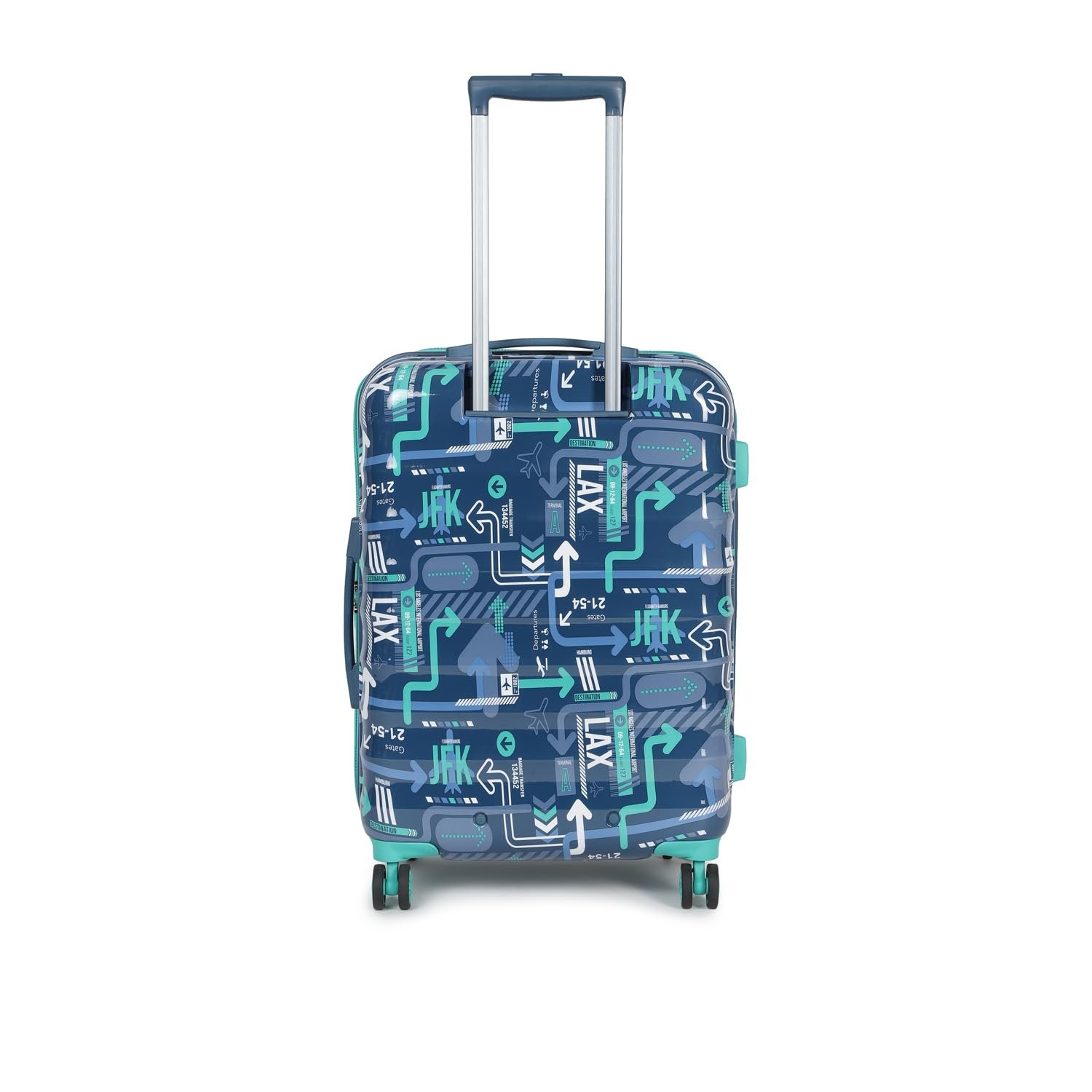 uppercase Jfk Plus (Medium) 66Cms, Sustainable Check-In Trolley Bag, Hardsided Printed Luggage, Combination Lock, 8 Wheel Suitcase For Unisex, 2000 Days Warranty (Denim Blue, Polyester, Spinner) - Image 7