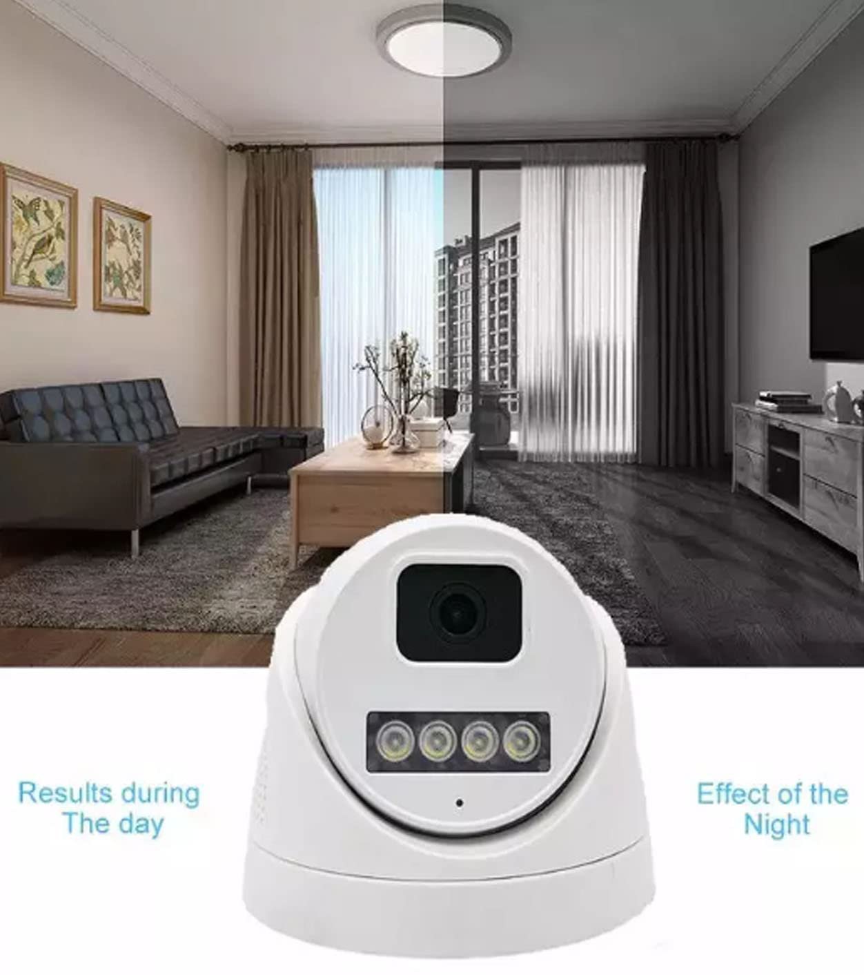 TECHNOVIEW Wireless Ultra 1080p HD, 5 Megapixel, Indoor WiFi Camera with Night Vision, Support up to 128GB SD Card, Dome WiFi Security Camera for Home Office - White - Image 4