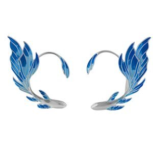 Ear Cuffs Without Piercing, Ear Cuffs Without Piercing, Blue Croissant Cuff Earrings for Men and Women, Fashion Ear Cuff for Parties, Unique Clip-On Ear Accessories