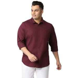 Thomas Scott Men’s | Solid | Full Sleeve | Regular Fit | 100% Cotton | Spread Collar | Casual Shirt (Plus Size)