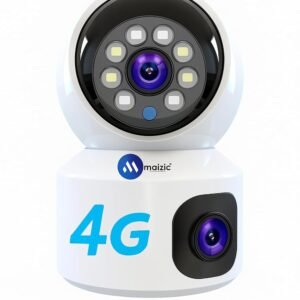 Maizic Smarthome 4G 5+5MP CCTV Security Camera 360° Pan & Tilt| Dual lens/Dual View| 2-Way Audio| Night Vision| AI Human Detect| Motion Alert|Cloud & SD Record| SD Card Support Upto 256GB| Indoor CCTV
