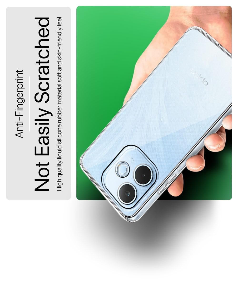 WHITBULL Slim Case Anti-Cling Shockproof Protective Unbreakable Hard Glass Cover Compatible with Oppo A5 Pro 5G - Transparent - Image 7