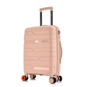 Nasher Miles Paris Hard-Sided Polypropylene Check-in Luggage 24 inch | 65cm | 8 Wheels Medium Trolley Bag for Travel | Suitcase (Peach)