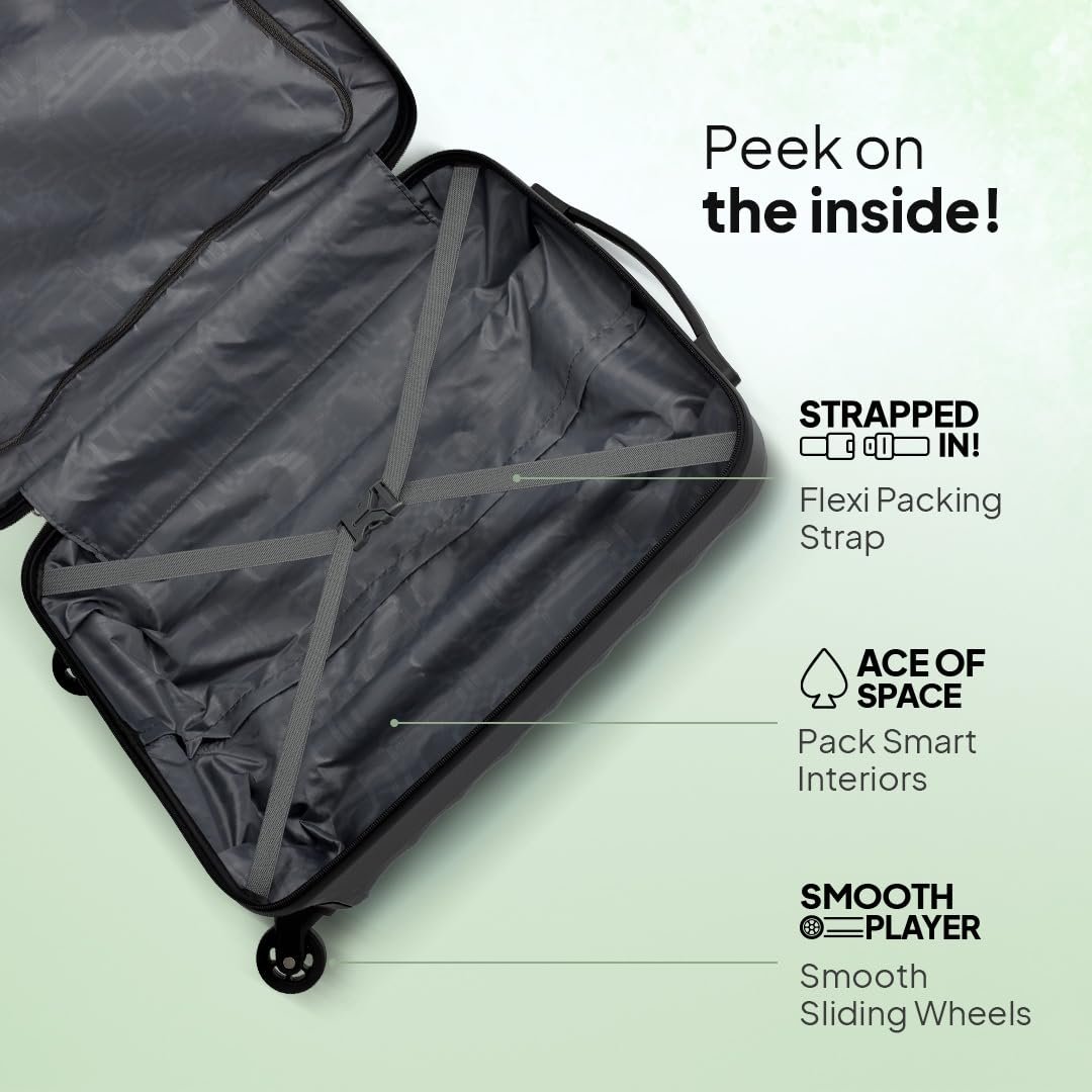 American Tourister Trolley Bag for Travel | Barcelona 55 Cms Polycarbonate Hardsided Small Cabin Luggage Bag | Suitcase for Travel | Trolley Bag for Travelling, Gunmetal, 4, Spinner - Image 4