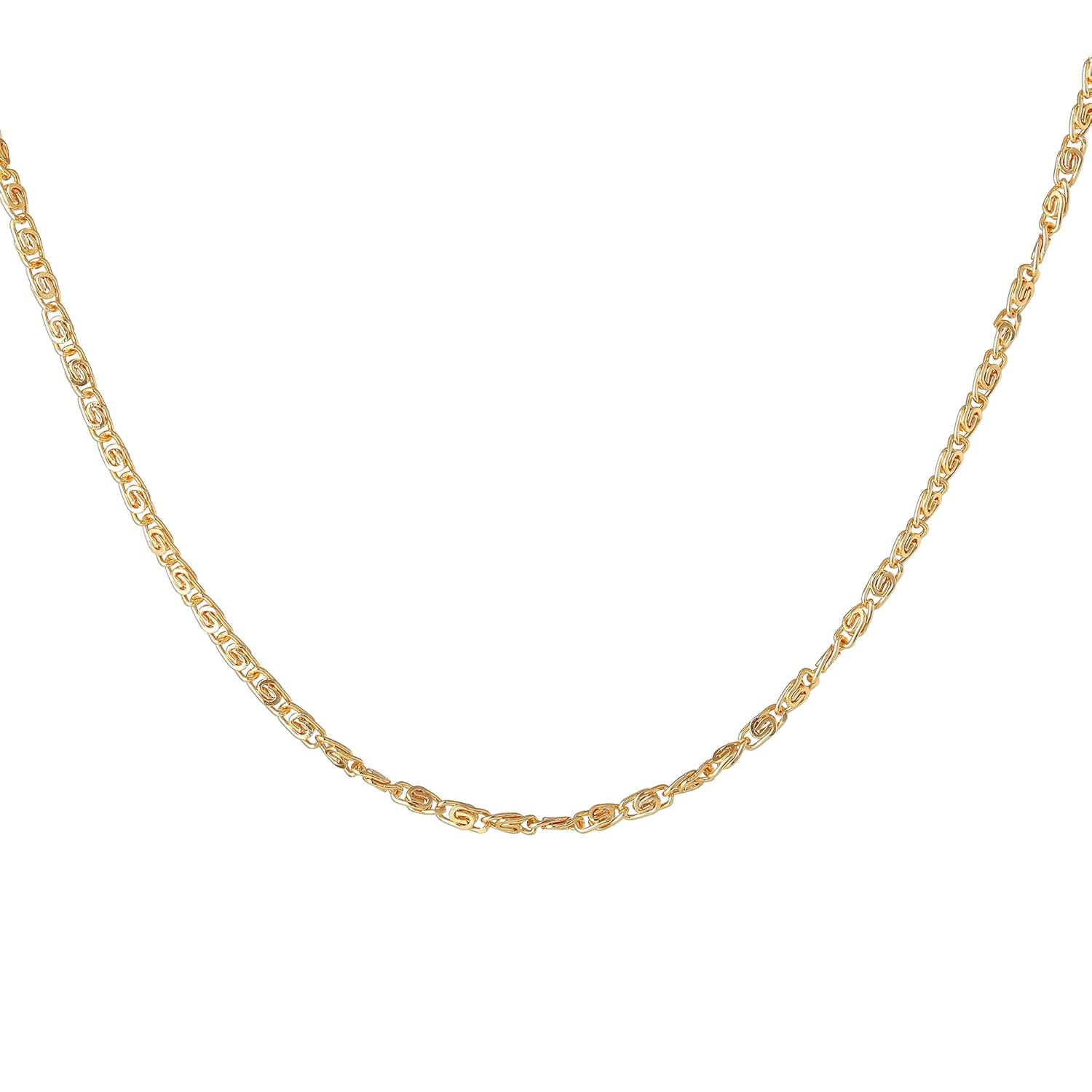 Fashion Jewelry Neck Chain for Men & Women: Gold Plated Luxurious Glamour Lightweight Necklace Chain- Perfect for Everyday and Office Wear for Men & Women (Unisex) -OSAK010-IG CHAIN - Image 5