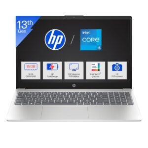 HP 15 (Fingerprint, Metal ID,Backlit KB Laptop) Intel 13th Gen Core i5-1334U (16GB DDR4 Ram,512GB SSD) 15.6''/39.6cm,FHD,Win11, M365 Basic(1yr),Office Home24,Silver,1.59kg,Iris Xe,FHD Camera hr0008TU