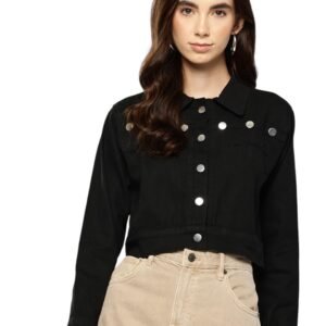 Aarika Womens Casual Wear Blue Colour Solid Denim Jacket