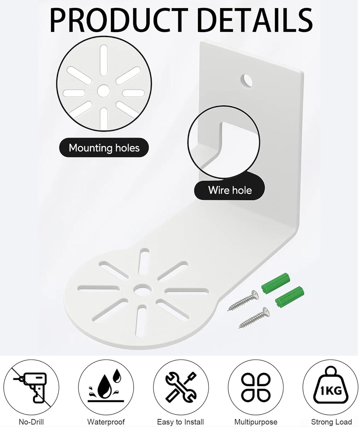 2 PCS Holder Camera, CCTV Camera Stand, Heavy Duty CCTV Camera Stand Wall Mount Bracket for Security Cameras Holder for Indoor - Image 2